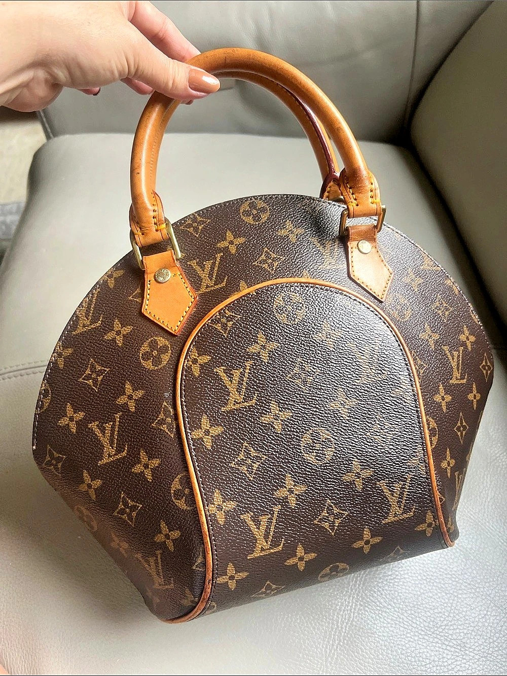 Alma PM Monogram Satchel in Brown NWT